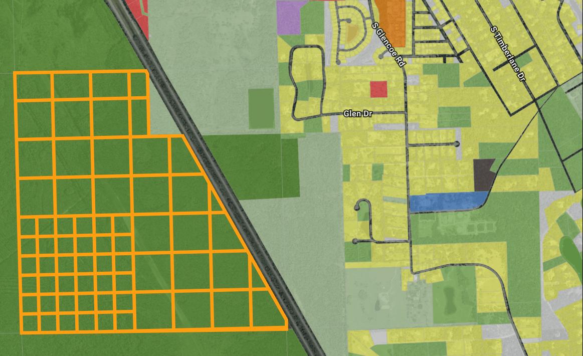 Aerial parcel map — AI land and feasibility screening