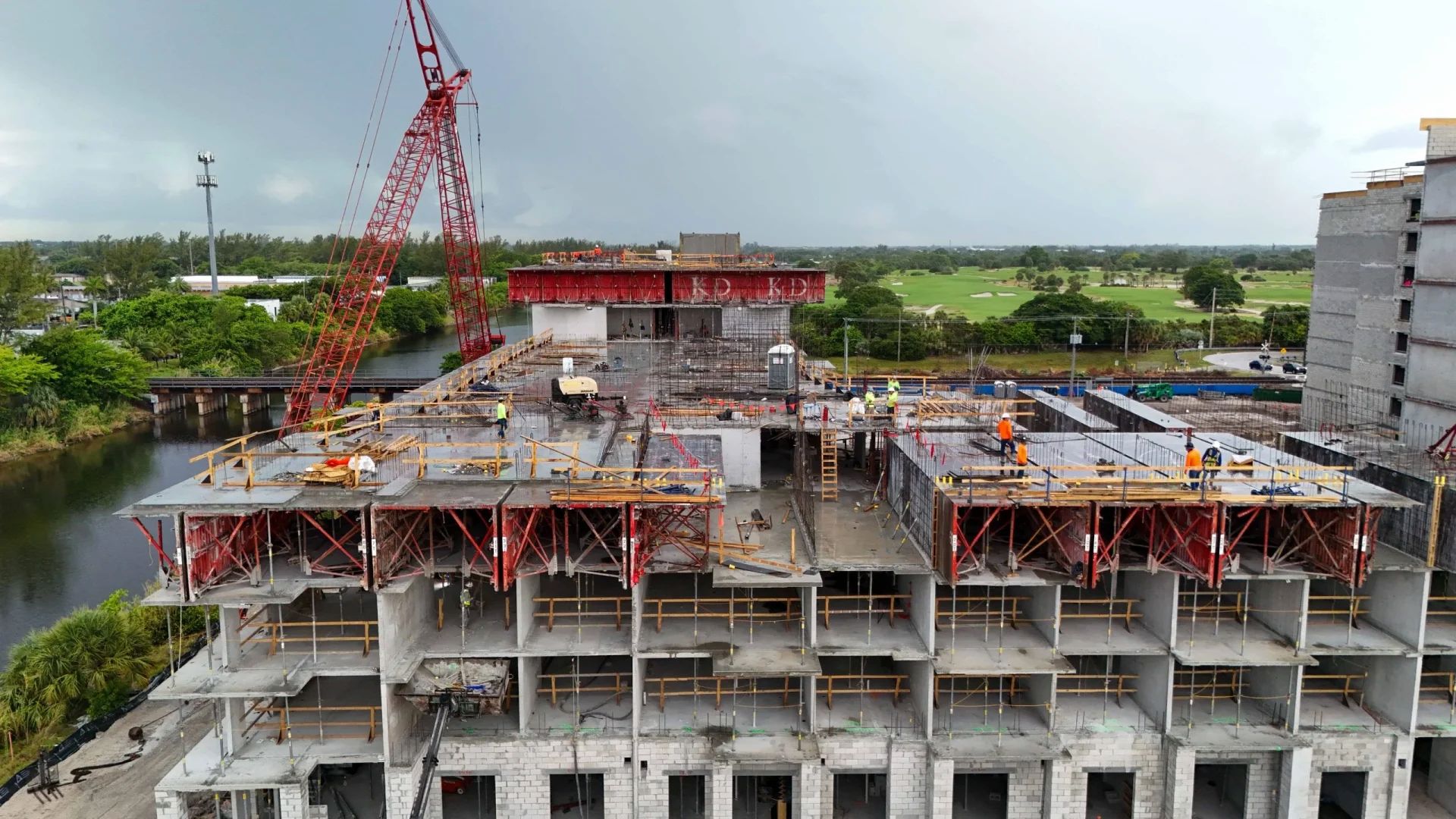 Modular units at staging yard — prefab and modular workflows